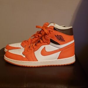 Nike High-Top Sneakers in Orange and White